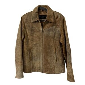 Reilly Olmes Collection Womens Golden Brown Napped Leather Jacket‎ Large Western